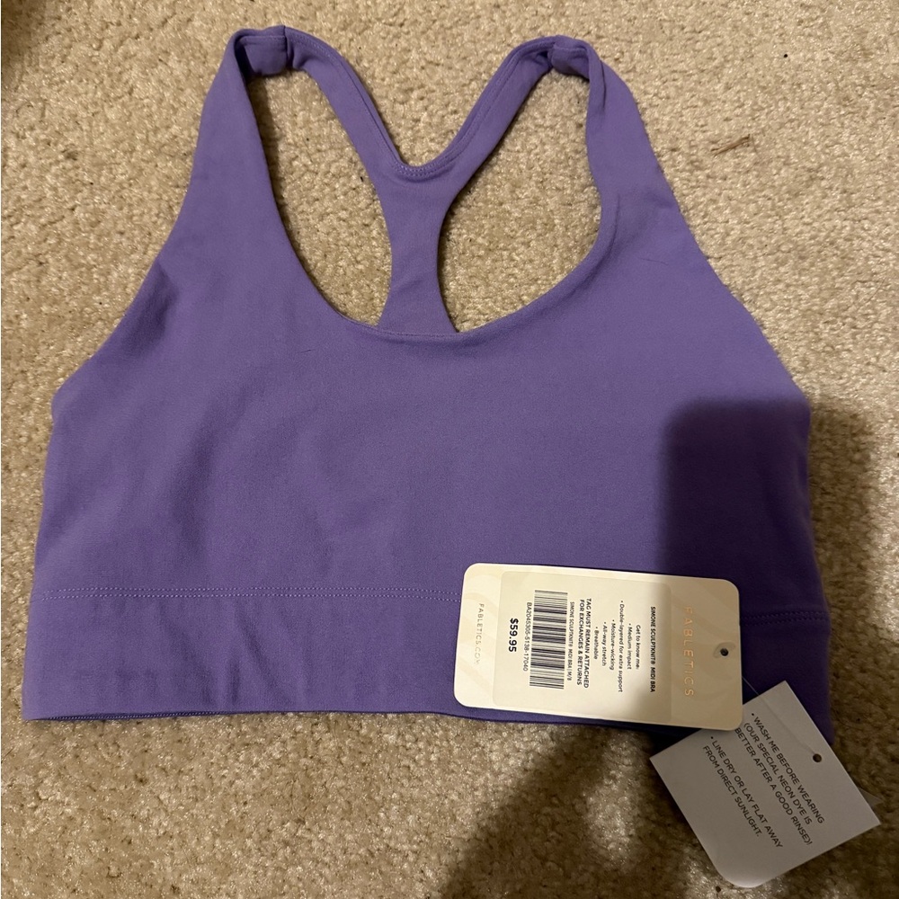 Fabletics Lavender Simone SculptKnit® Midi Sports Bra
